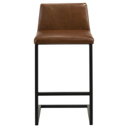 Vardon Genuine Leather Bar Stool Dark Brown (Set of 2) - 182226BRN