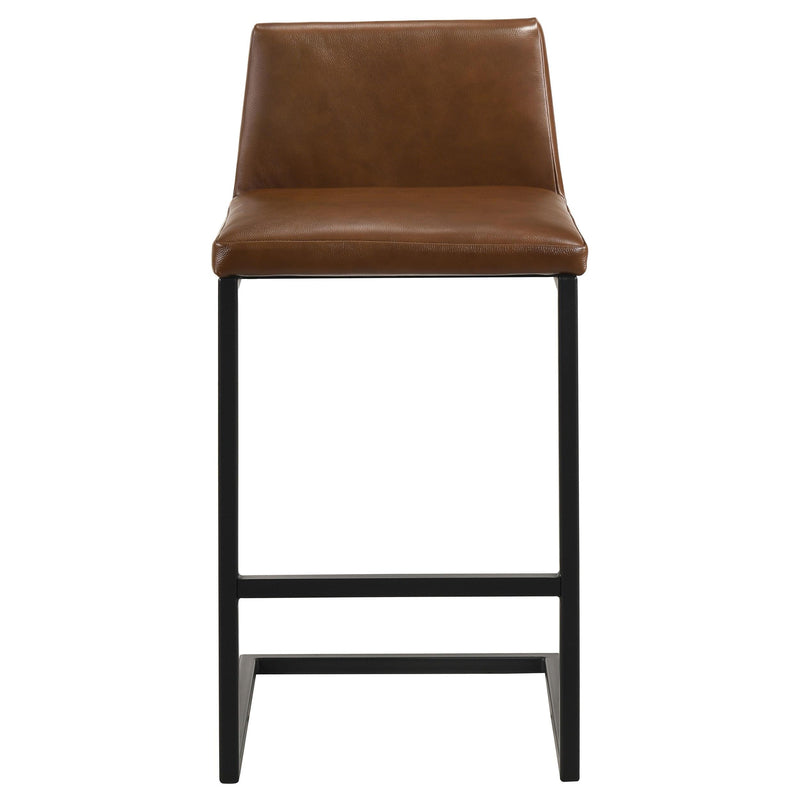 Vardon Genuine Leather Bar Stool Dark Brown (Set of 2) - 182226BRN