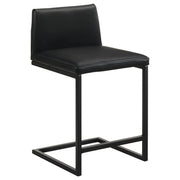 Vardon Genuine Leather Counter Height Chair Black (Set of 2) - 112229BLK