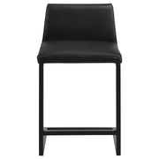 Vardon Genuine Leather Counter Height Chair Black (Set of 2) - 112229BLK
