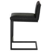 Vardon Genuine Leather Counter Height Chair Black (Set of 2) - 112229BLK