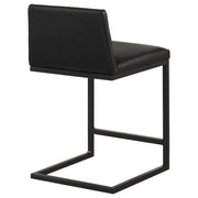 Vardon Genuine Leather Counter Height Chair Black (Set of 2) - 112229BLK