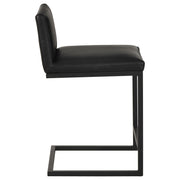 Vardon Genuine Leather Counter Height Chair Black (Set of 2) - 112229BLK