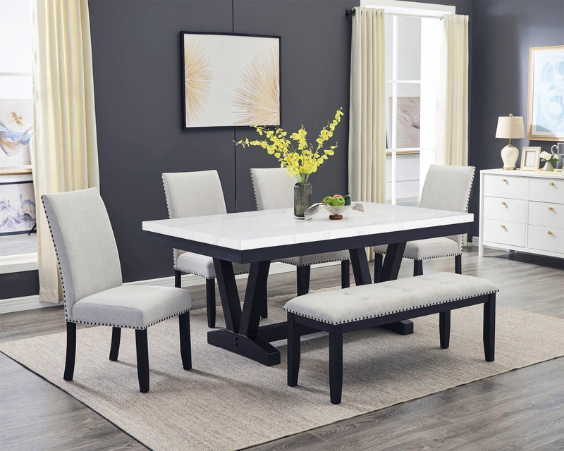 Varley Dove Genuine Marble Dining Set - DMV FurnitureDining Room Set