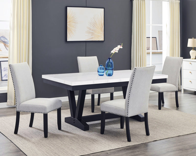 Varley Dove Genuine Marble Dining Set - DMV FurnitureDining Room Set