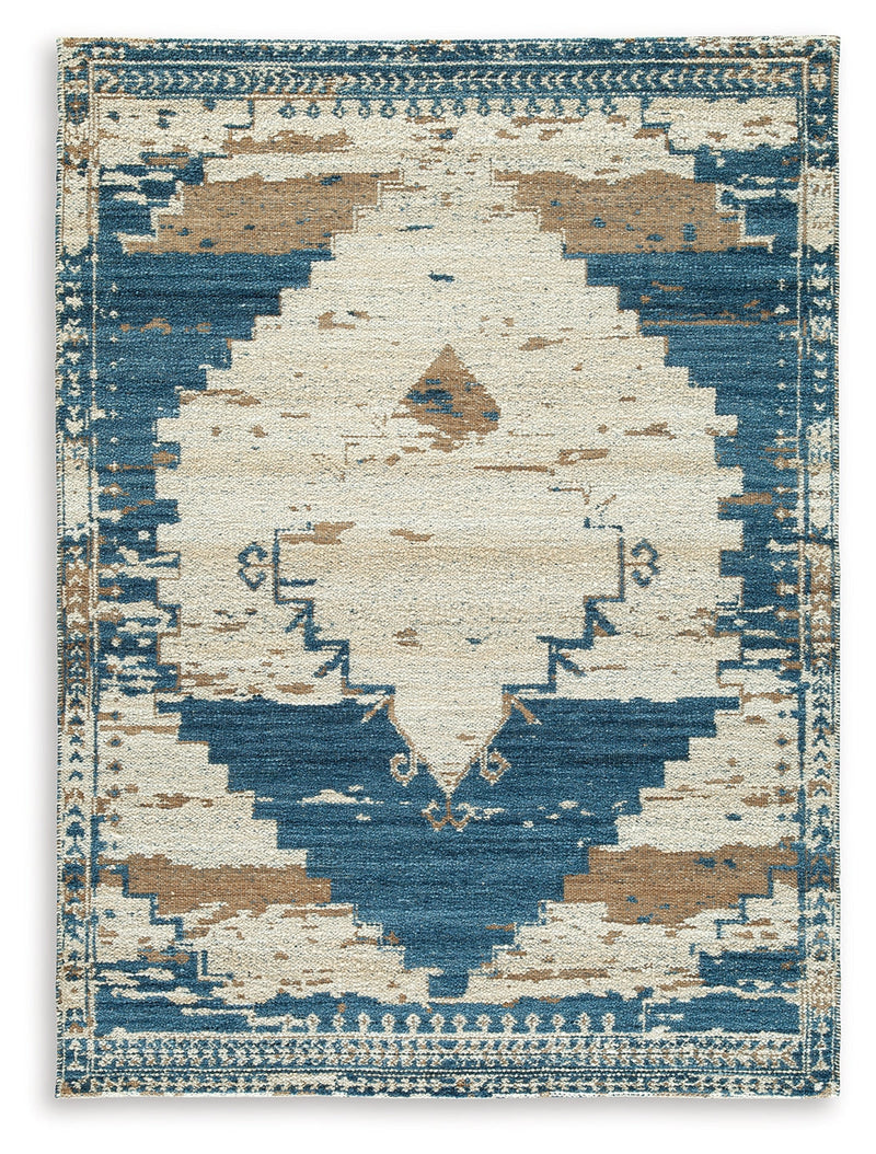 Varnler Blue/Brown/Tan Large Rug - R407131