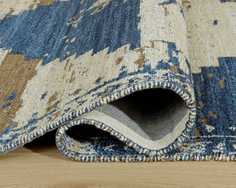 Varnler Blue/Brown/Tan Large Rug - R407131