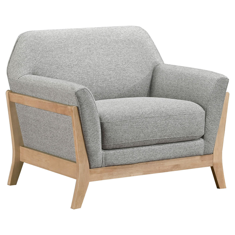 Vaughn 3-piece Fabric Upholstered Flared Arm Sofa Set Grey - 511071-S3