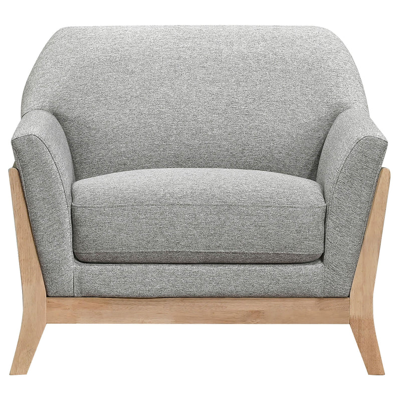 Vaughn 3-piece Fabric Upholstered Flared Arm Sofa Set Grey - 511071-S3