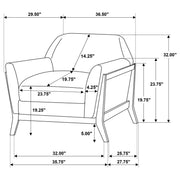 Vaughn 3-piece Fabric Upholstered Flared Arm Sofa Set Grey - 511071-S3