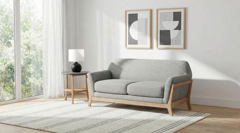 Vaughn Fabric Upholstered Flared Arm Loveseat Grey - 511072