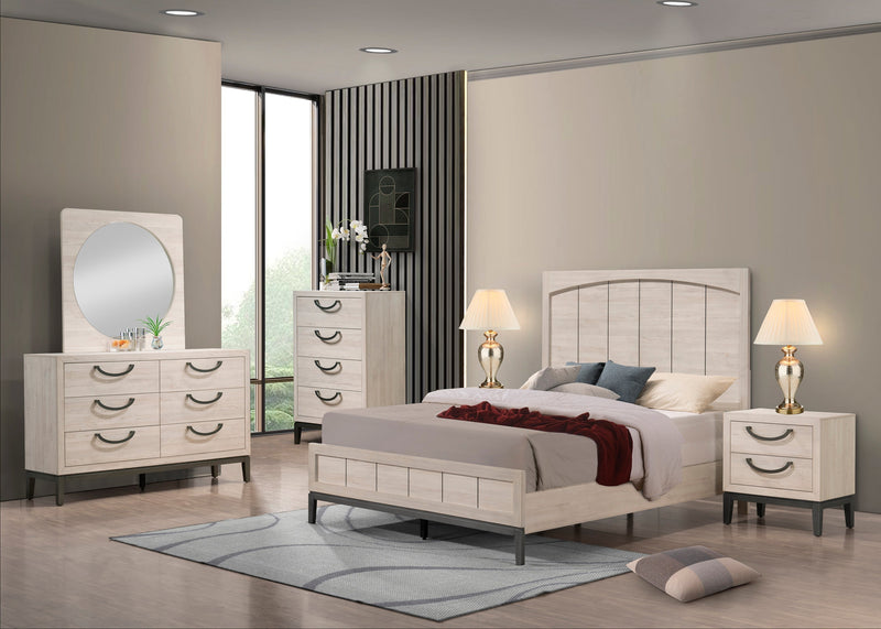 Veda Chalk King Panel Bed - DMV FurnitureKing Bed