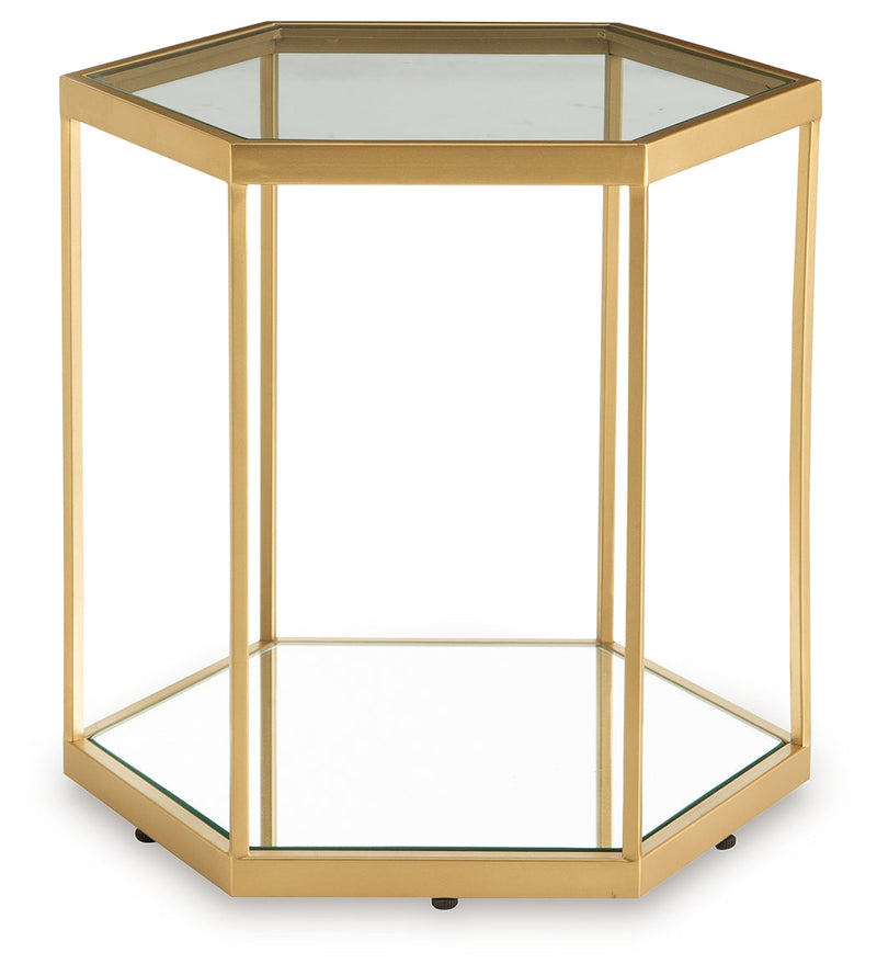 Veerwick Gold Finish Accent Coffee Table - A4000661
