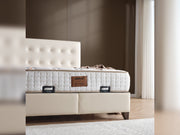 Vella Storage Bed With Headboard Beige - King in Beige - 110-VEL-BEIVYN-200-SB