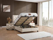 Vella Storage Bed With Headboard Beige - Twin in Beige - 110-VEL-BEIVYN-100-SB