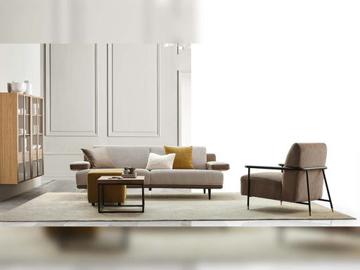 Venedik 4-pieces (4 Seat Sofa & 3 Seat Sofa & 2 Chair) Livingroom in Cream - Brown - 200-ELI-VEN-VRG-02-TRNT-10-4311