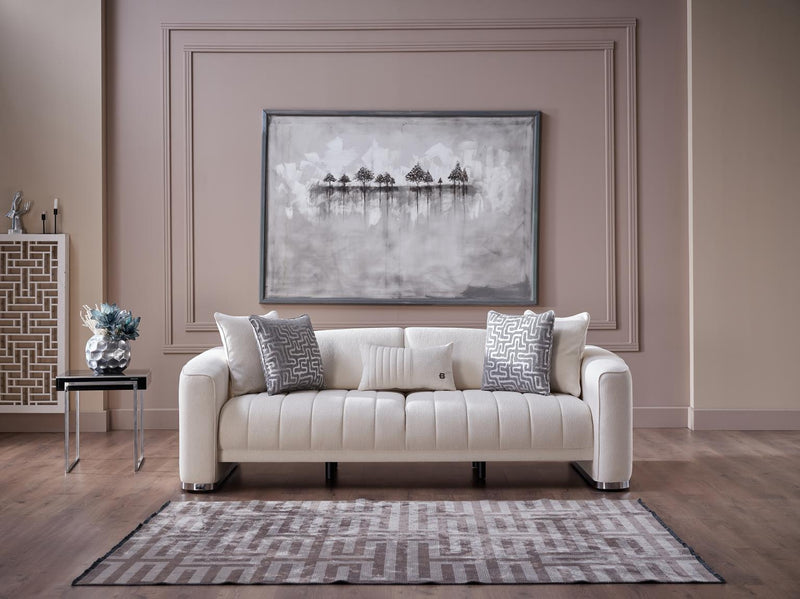 Venice S Love Seat (Merit Cream) Chrome Leg - DMV FurnitureLoveseat
