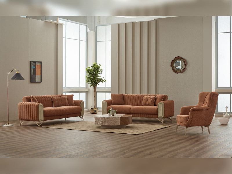 Venta  3-pieces (Sofa & Loveseat & Chair) Livingroom in Brown - 200-SIM-VEN-CALVE10-321