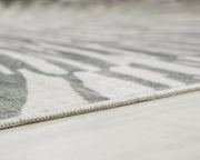 Verland Gray/White Washable 7'6" x 9'6" Area Rug - R407431