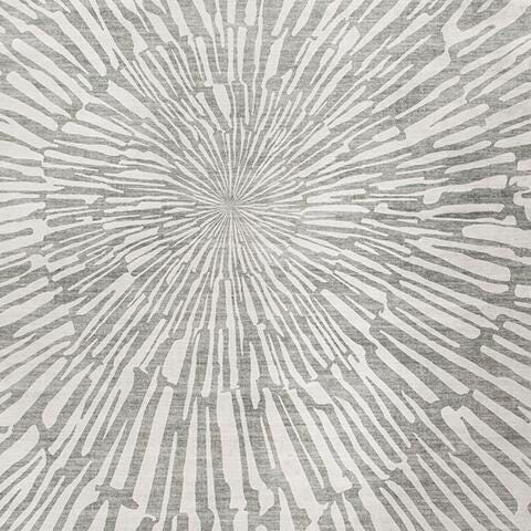 Verland Gray/White Washable 7'6" x 9'6" Area Rug - R407431