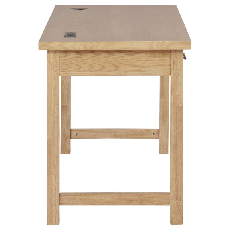 Vermes 55-inch 3-drawer Writing Desk with Power Outlet Light Ash - 802061