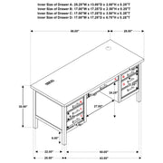Vermes 66-inch 7-drawer Computer Desk with Power Outlet Light Ash - 802062
