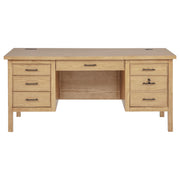 Vermes 66-inch 7-drawer Computer Desk with Power Outlet Light Ash - 802062