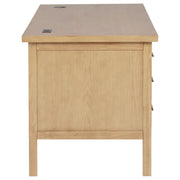 Vermes 66-inch 7-drawer Computer Desk with Power Outlet Light Ash - 802062
