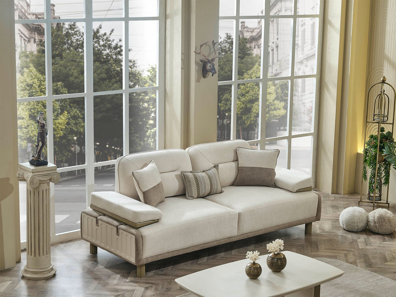 Verona Convertible Loveseat in Cream - 200-MAX-VER-GIR03-GIR05-2