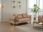 Versace 3-pieces (Sofa & Loveseat & Chair) Livingroom Set Beige in Beige - 101-VER-STAR14240-321