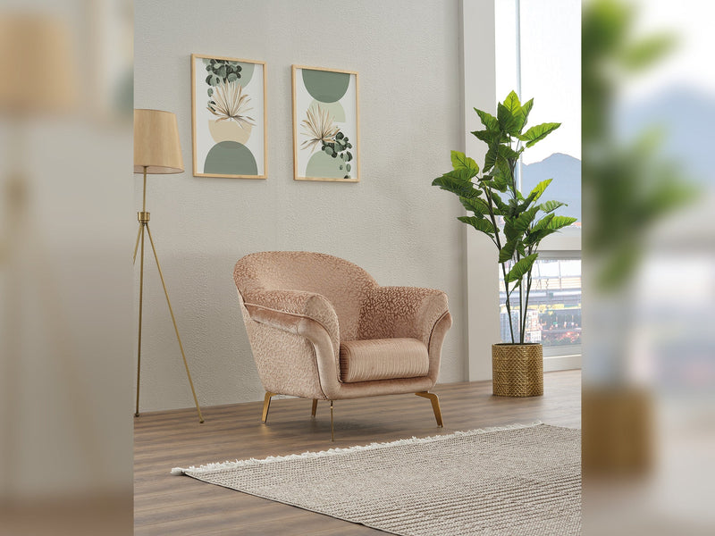 Versace 3-pieces (Sofa & Loveseat & Chair) Livingroom Set Beige in Beige - 101-VER-STAR14240-321