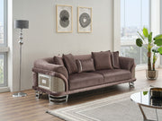 Versace 3-pieces (Sofa & Loveseat & Chair) Livingroom Set Dark Grey in Dark Grey - 101-VER-STAR14245-321
