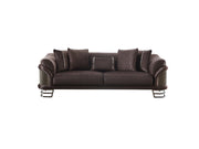 Versace 3-pieces (Sofa & Loveseat & Chair) Livingroom Set Dark Grey in Dark Grey - 101-VER-STAR14245-321