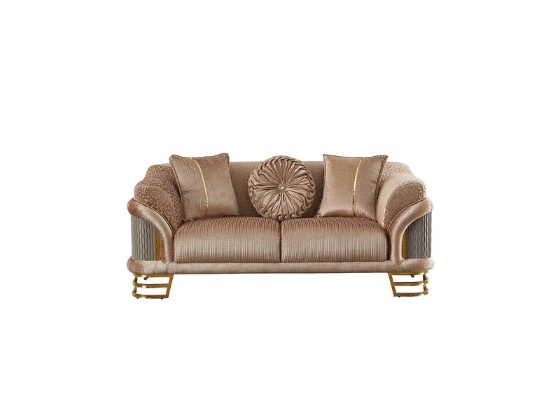 Versace Stationary Loveseat Beige in Beige - 101-VER-STAR14240-2