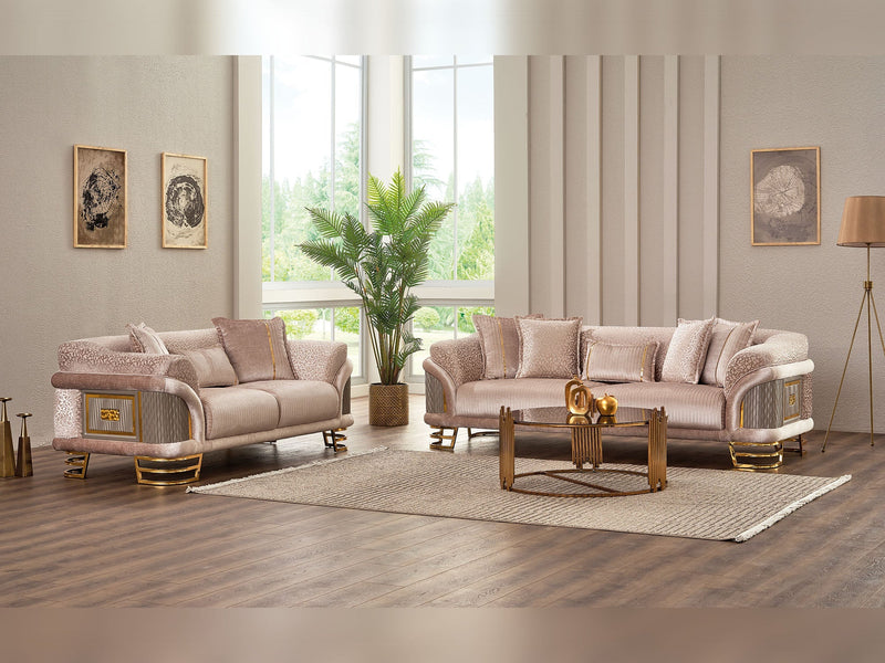 Versace Stationary Loveseat Cream in Cream - 101-VER-STAR13553-2