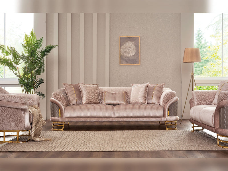 Versace Stationary Sofa Cream in Cream - 101-VER-STAR13553-3