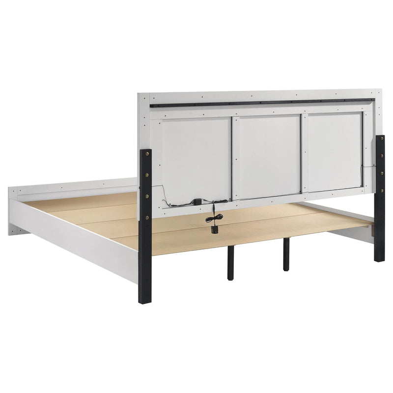 Viana 5-Piece Touch-Control LED Eastern King Bedroom Set White High Gloss - 225211KE-S5