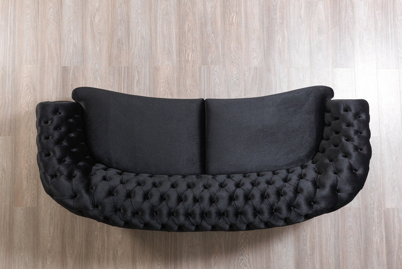 Victoria Black Velvet Living Room Set