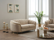 Victoria Stationary Loveseat Cream in Cream - 101-VIC-GIR03-2