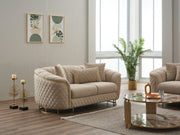 Victoria Stationary Loveseat Cream in Cream - 101-VIC-GIR03-2
