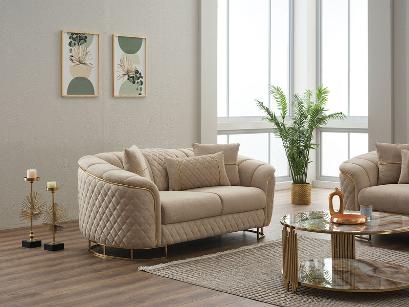 Victoria Stationary Loveseat Cream in Cream - 101-VIC-GIR03-2