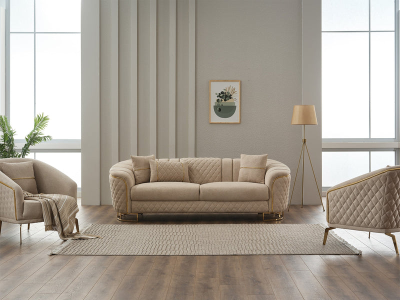 Victoria Stationary Sofa Cream in Cream - 101-VIC-GIR03-3