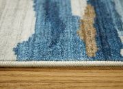 Vinlett Cream/Blue/Brown Washable Large Rug - R407041