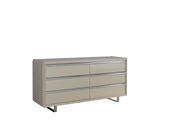 Viola Cream High Gloss Lacquer 4 pc Queen Bedroom Set - VIOLABEDROOM-4PCQ
