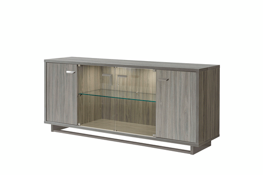 Volare 4 Door Buffet W/ Mirror Grey Set - DMV Furniture