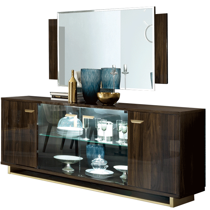 Volare 4 Door Buffet W/Mirror Set - DMV Furniture