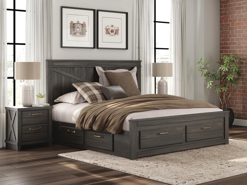 Vonitta Bay Dark Brown King Panel Storage Bed - PCB2648B28