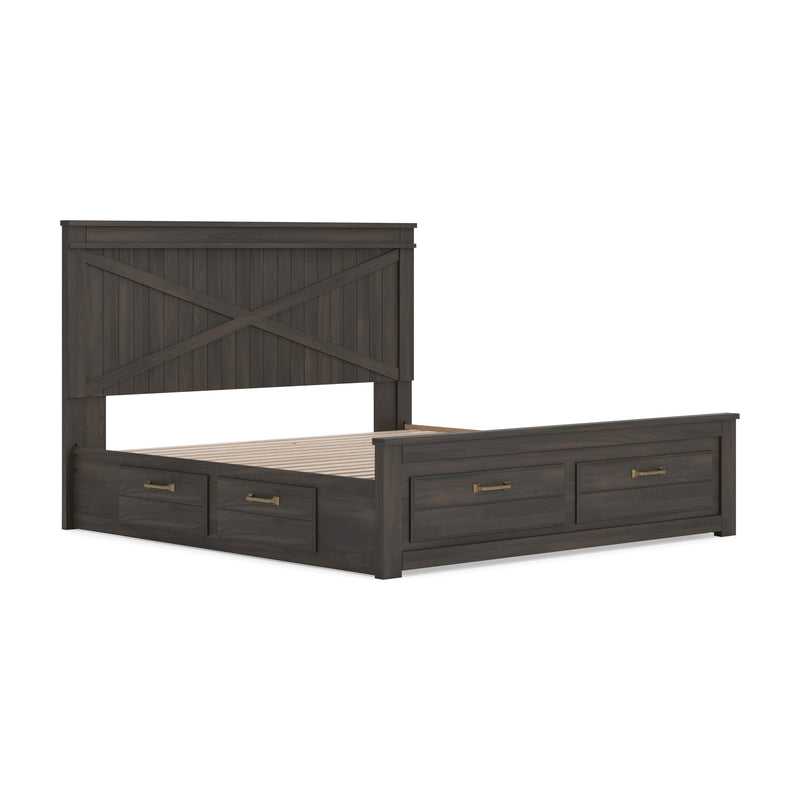 Vonitta Bay Dark Brown King Panel Storage Bed - PCB2648B28