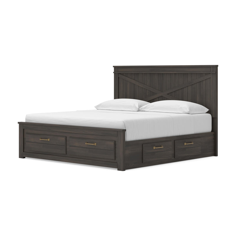 Vonitta Bay Dark Brown King Panel Storage Bed - PCB2648B28