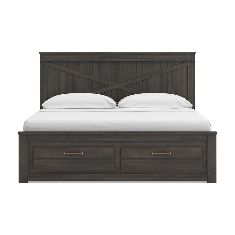 Vonitta Bay Dark Brown King Panel Storage Bed - PCB2648B28